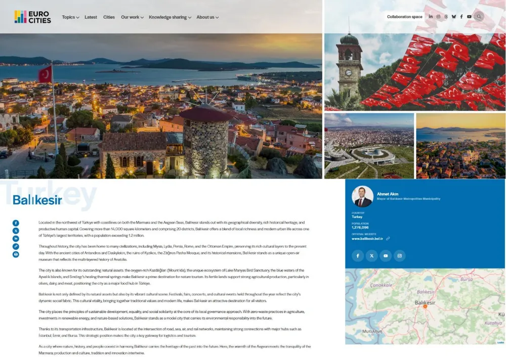 Balıkesir Büyükşehir Belediyesi, Avrupa Şehirler Birliği