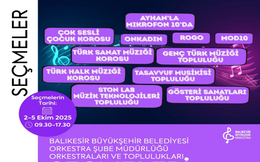 Büyükşehir Belediye Koroları yeni yeteneklerini arıyor